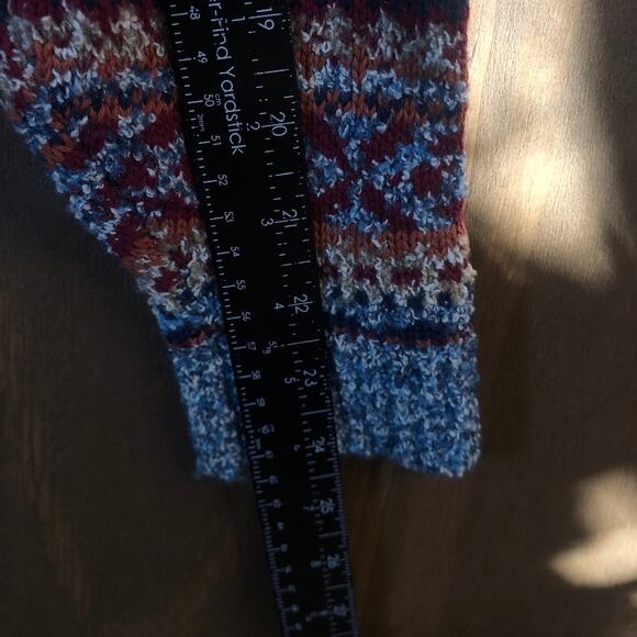 Vintage Le Moda Womens Sweater Multi Aztec Crew Neck Wool Blend Knit Stretch M - Picture 8 of 12